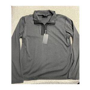 NWT Encore Boston Harbor Men's Sz S Mock Neck Quarter Zip Long Sleeve Shirt Gray